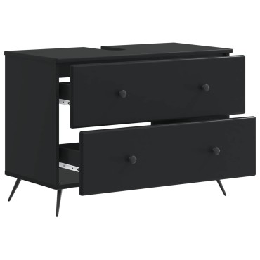 vidaXL Ντουλάπα Νιπτήρα Mπάνιου BREDA Μαύρο 82x41x59 εκ