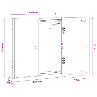 vidaXL Ντουλάπα Πινάκων Βελών BREDA Sonoma Δρυς 52,5 x 10,5 x 53,5 εκ.