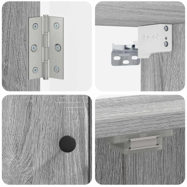 vidaXL Ντουλάπα Πινάκων Βελών BREDA Γκρι Sonoma 52,5 x 10,5 x 53,5 εκ.