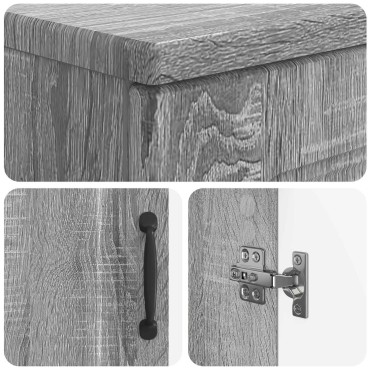 vidaXL Ντουλάπα Νιπτήρα Mπάνιου UTRECHT Γκρι Sonoma 59.5x31.5x56cm