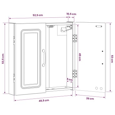vidaXL Ντουλάπα Πινάκων Βελών UTRECHT Artisan Δρυς Επεξεργασμένο Ξύλο