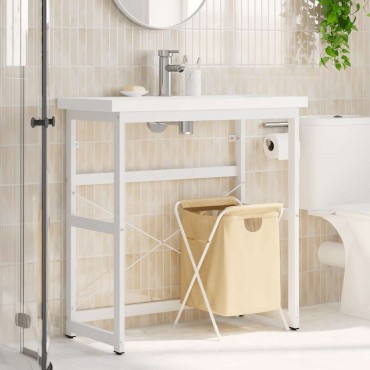 vidaXL Έπιπλο Μπάνιου Λευκό 79x38x83cm Σιδερένιο 1 τεμ.