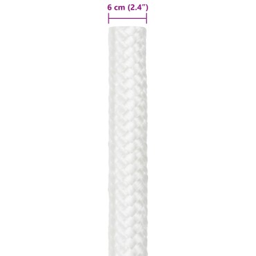 vidaXL Σχοινί Boat 60 χιλ. 5 m Λευκό polypropylène