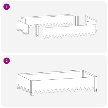 vidaXL Περίγραμμα γκαζόν 4 τμχ. 100 x 60 x 20 εκ. Ατσάλι Μαύρο