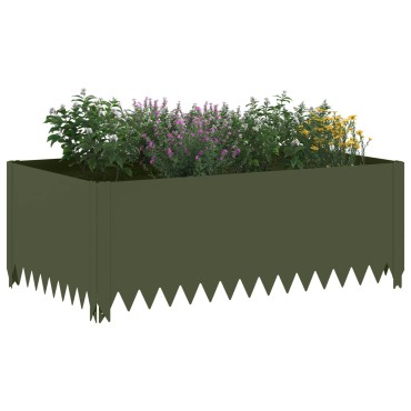 vidaXL Περίγραμμα γκαζόν 100 x 60 x 35 cm Ατσάλι Λαδί