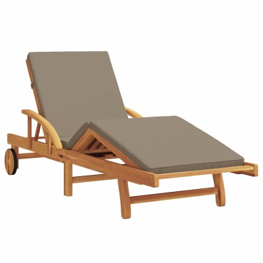 vidaXL Ξαπλώστρα Στερεό Ξύλο Ακακίας Taupe 200x67x84cm 1 τεμ.