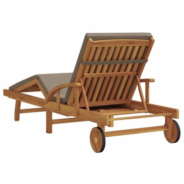 vidaXL Ξαπλώστρα Στερεό Ξύλο Ακακίας Taupe 200x67x84cm 1 τεμ.