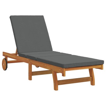 vidaXL Ξαπλώστρα Καφέ 199x63x85cm Στερεό Ξύλο Ακακίας 1 τεμ.