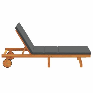vidaXL Ξαπλώστρα Καφέ 199x63x85cm Στερεό Ξύλο Ακακίας 1 τεμ.