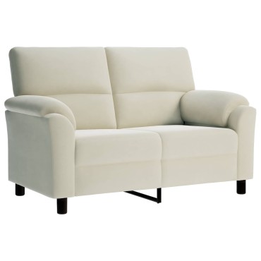 vidaXL Σετ Καναπέ 3 τεμ. Κρεμ Βελούδο 214x85x93cm  Τριθέσιος
