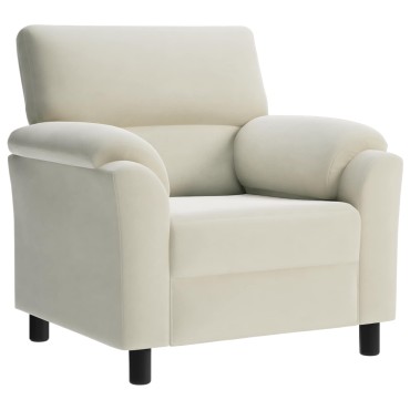 vidaXL Σετ Καναπέ 3 τεμ. Κρεμ Βελούδο 214x85x93cm  Τριθέσιος