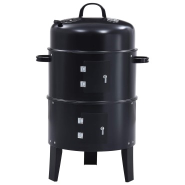 vidaXL Εξωτερική ψησταριά Ø 40 x 80 cm Ατσάλι Μαύρο