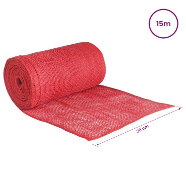 vidaXL Ρολό από Τζute 25 x 1500 εκ Κόκκινο