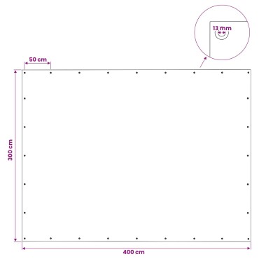 vidaXL Τεντόπανα με Θηλιές Πράσινο 3 x 4 μ 140 gsm PE