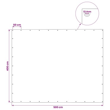 vidaXL Τεντόπανα με Θηλιές Πράσινο 4 x 5 μ 140 gsm PE