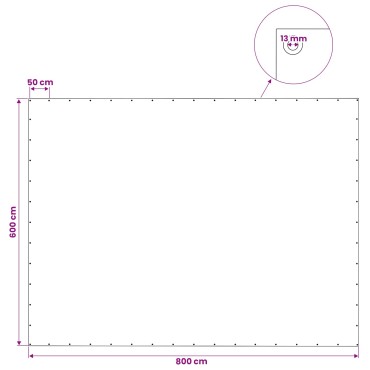 vidaXL Τεντόπανα με Θηλιές Πράσινο 6 x 8 μ 140 gsm PE