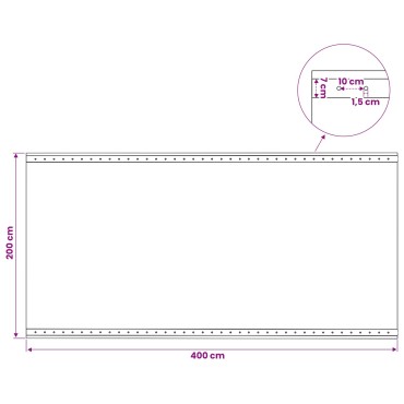vidaXL Τέντα Λένο Πράσινο 2 x 4 μ 260 γρ PE