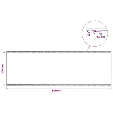vidaXL Τέντα Λένο Πράσινο 2 x 6 μ 260 γρ PE