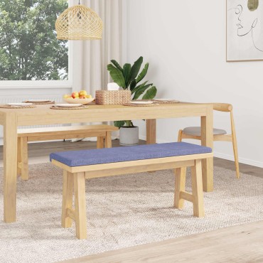 vidaXL Μαξιλάρι πάγκου Ύφασμα Μπλε τζην Βάθος 110x38x6,5cm