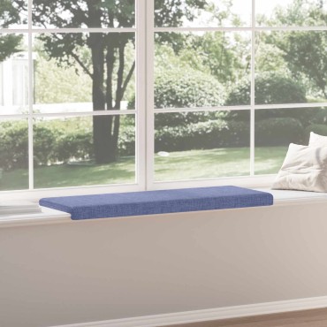 vidaXL Μαξιλάρι πάγκου Ύφασμα Μπλε τζην Βάθος 110x38x6,5cm