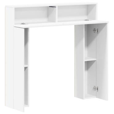vidaXL Περίβλημα τζακιού Λευκό 102 x 18 x 100,5 εκ Επεξεργασμένο Ξύλο