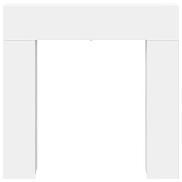vidaXL Περίβλημα τζακιού Λευκό 102 x 18 x 100,5 εκ Επεξεργασμένο Ξύλο