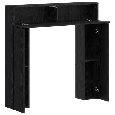 vidaXL Περίβλημα τζακιού Μαύρη Δρυς 102 x 18 x 100,5 εκ