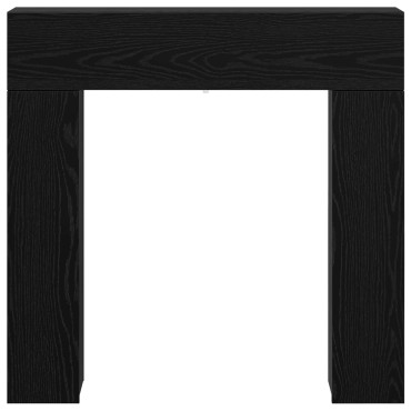 vidaXL Περίβλημα τζακιού Μαύρη Δρυς 102 x 18 x 100,5 εκ