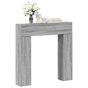vidaXL Περίβλημα τζακιού Γκρι Sonoma 102 x 18 x 100,5 εκ