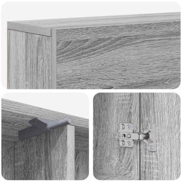 vidaXL Περίβλημα τζακιού Γκρι Sonoma 102 x 18 x 100,5 εκ