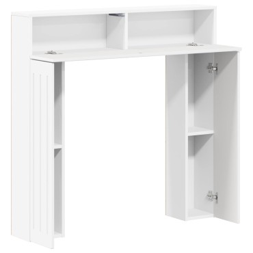vidaXL Περίβλημα τζακιού Λευκό 102 x 18 x 100,5 εκ Επεξεργασμένο Ξύλο