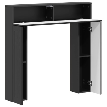 vidaXL Περίβλημα τζακιού Μαύρο 102 x 18 x 100,5 εκ Επεξεργασμένο Ξύλο