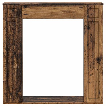 vidaXL Περίβλημα τζακιού Παλαιωμένο ξύλο 100 x 20 x 100 cm