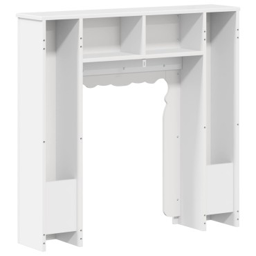 vidaXL Περίβλημα τζακιού Γυαλιστερό Λευκό 93 x 20 x 89 εκ