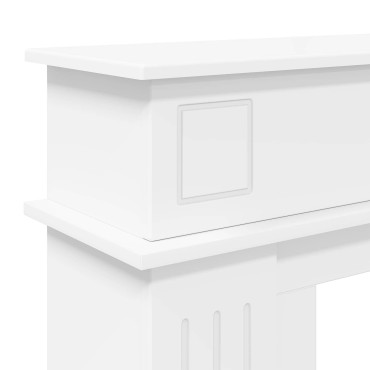 vidaXL Περίβλημα τζακιού Λευκό 102 x 26 x 100 εκ Επεξεργασμένο Ξύλο