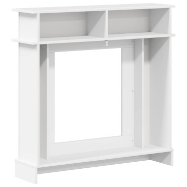 vidaXL Περίβλημα τζακιού Γυαλιστερό Λευκό 102 x 26 x 100 εκ