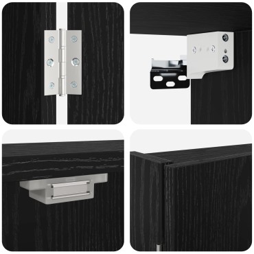 vidaXL Ντουλάπα Πινάκων Βελών Μαύρη Δρυς 56 x 12 x 53,5 εκ.