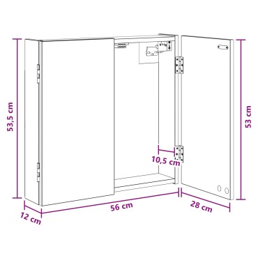 vidaXL Ντουλάπα Πινάκων Βελών Γκρι Sonoma 56 x 12 x 53,5 εκ.