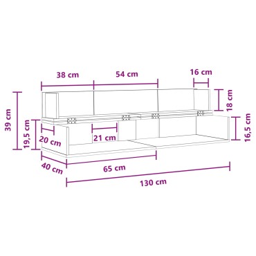 vidaXL Γραφείο Στούντιο Λευκό 130 x 40 x 19,5 εκ. Επεξεργασμένο Ξύλο