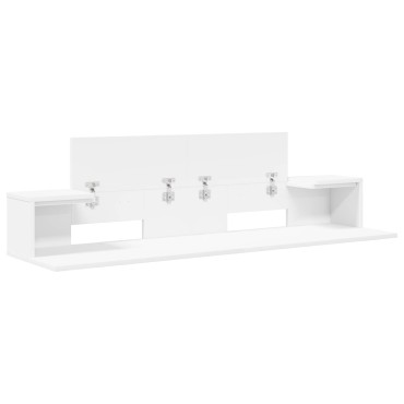 vidaXL Γραφείο Στούντιο Λευκό 130 x 36 x 19,5 εκ. Επεξεργασμένο Ξύλο