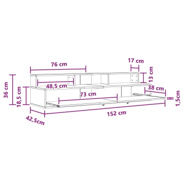 vidaXL Γραφείο Στούντιο Λευκό 152 x 42,5 x 36 εκ Επεξεργασμένο Ξύλο