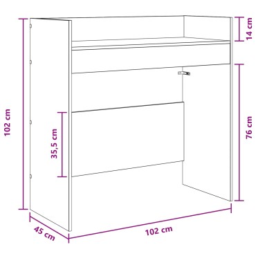 vidaXL Πίνακας DJ Γκρι Σκυροδέματος 102x45x102cm 1 τεμ.