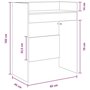 vidaXL Πίνακας DJ Artisan Δρυς 82x45x102cm Επεξεργασμένο Ξύλο 1 τεμ.