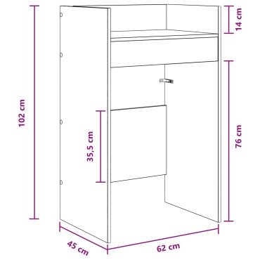 vidaXL Πίνακας DJ Λευκό 62x45x102cm Επεξεργασμένο Ξύλο 1 τεμ.