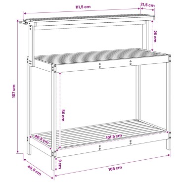 vidaXL Εξωτερικός Πάγκος Φυτείας 111,5 x 48,5 x 107 εκ Λευκό
