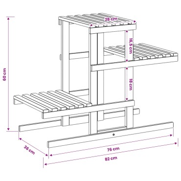 vidaXL Βάση φυτών Λευκό 82 x 36 x 60 εκ. Στερεό Ξύλο Ακακίας