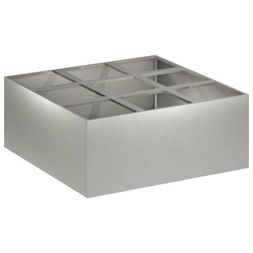 vidaXL Γλάστρα Κήπου Ασημί 100 x 100 x 30 cm Ανοξείδωτο Ατσάλι