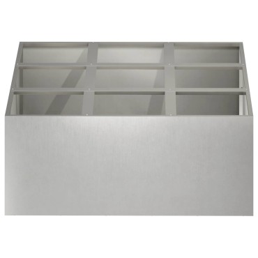 vidaXL Γλάστρα Κήπου Ασημί 100 x 100 x 50 cm Ανοξείδωτο Ατσάλι