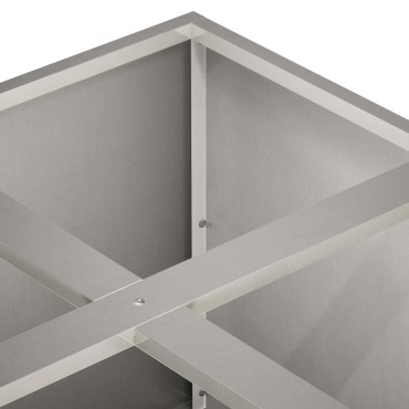 vidaXL Γλάστρα Κήπου Ασημί 100 x 100 x 50 cm Ανοξείδωτο Ατσάλι