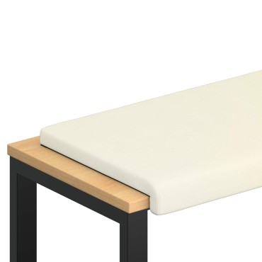 vidaXL Μαξιλάρι πάγκου κορντουρόι Κρεμ Βάθος 110x38x6,5cm
